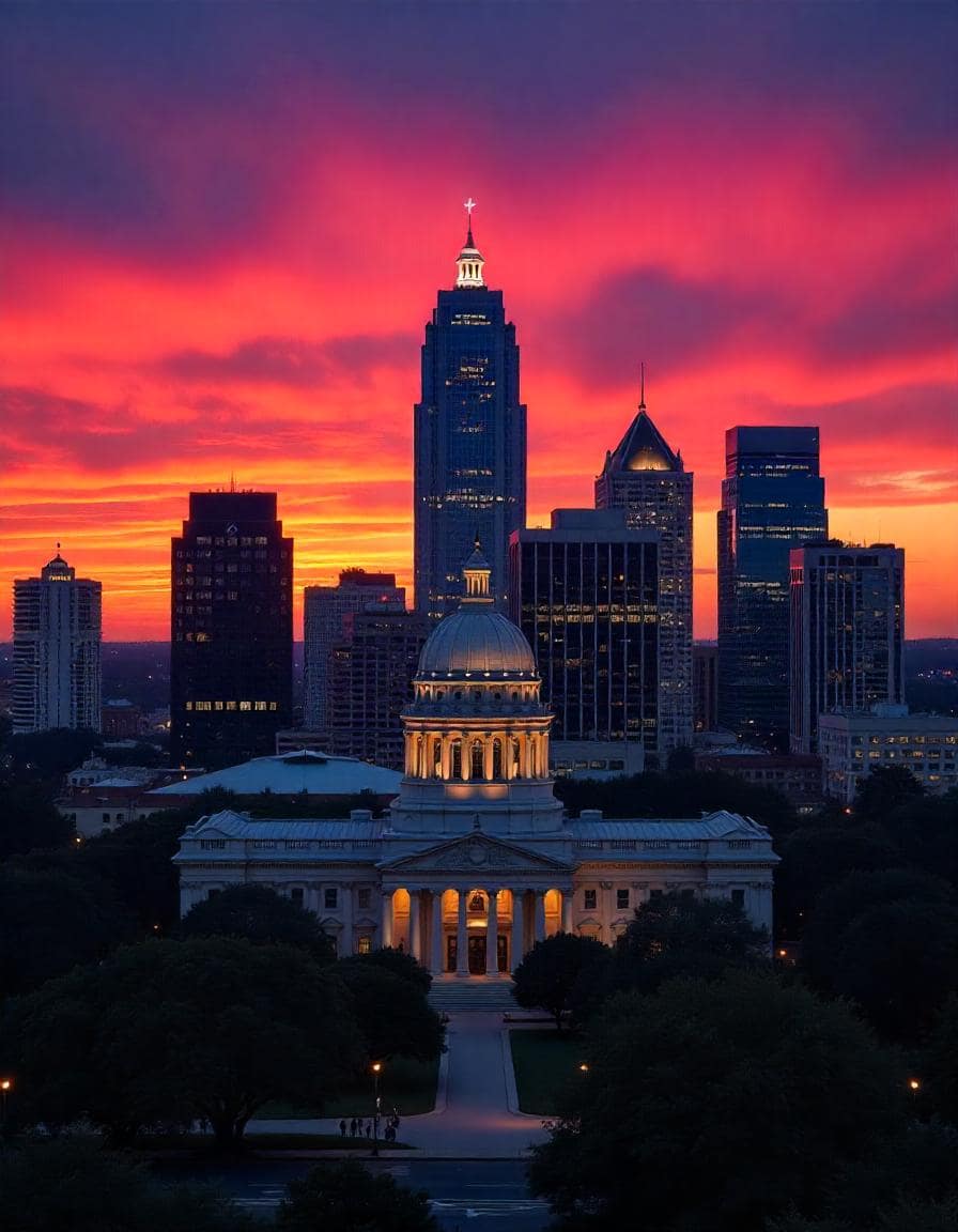 Austin Texas Capitol Evening Skyline Sunset Zombie Digital SEO